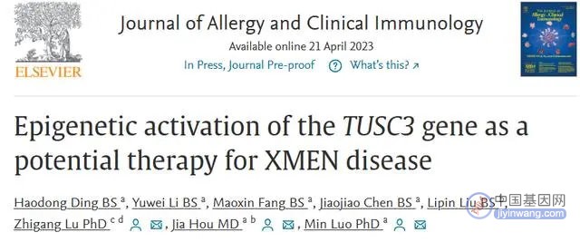 表观药物激活TUSC3基因作为XMEN疾病的潜在治疗方法